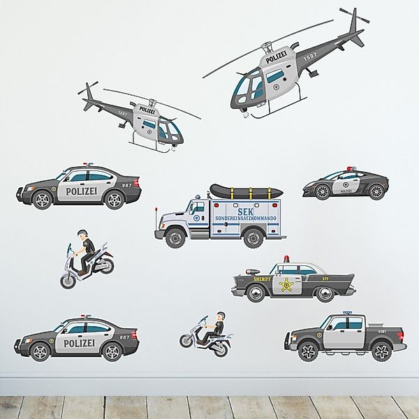 Sunnywall Wandtattoo Polizei Wandsticker Wandtattoo A4 günstig online kaufen