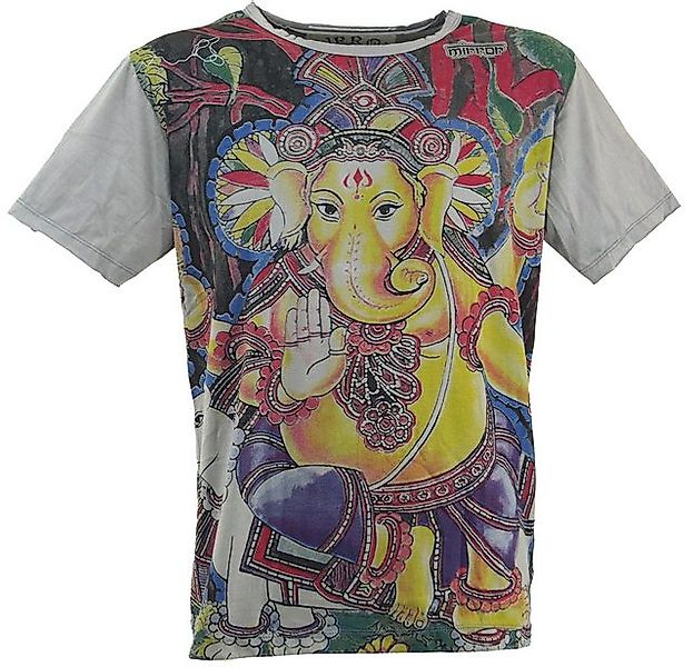 Guru-Shop T-Shirt Mirror T-Shirt - Ganesh grau Goa Style, Festival, alterna günstig online kaufen