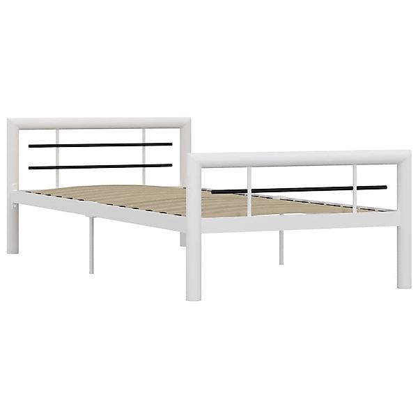 vidaXL Bettgestell Weiß und Schwarz Metall 100 x 200 cm618314 günstig online kaufen