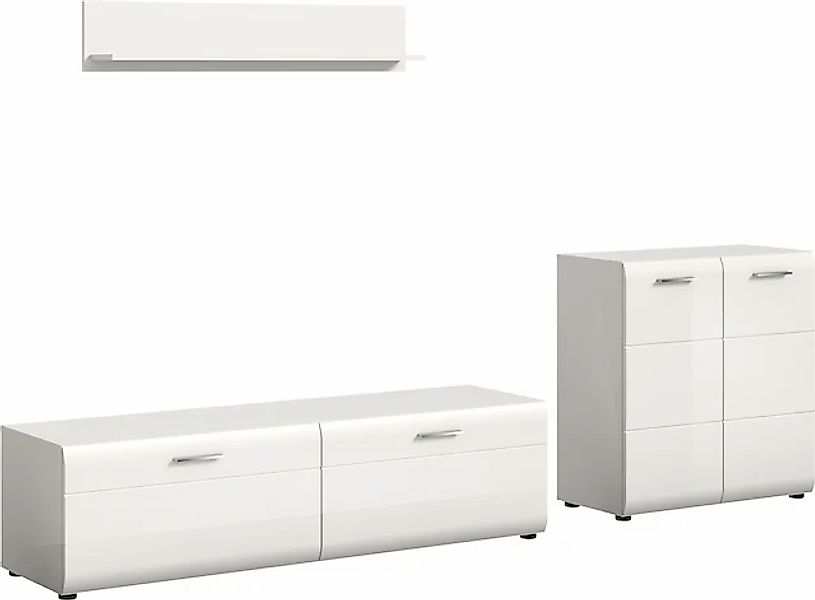 INOSIGN Wohnwand »FLORENZ, 3-teilige Wohn-Kombination, hochwertige MDF-Fron günstig online kaufen