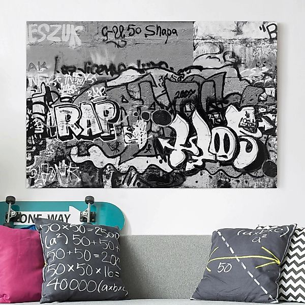 Leinwandbild Spruch - Querformat Graffiti Art günstig online kaufen