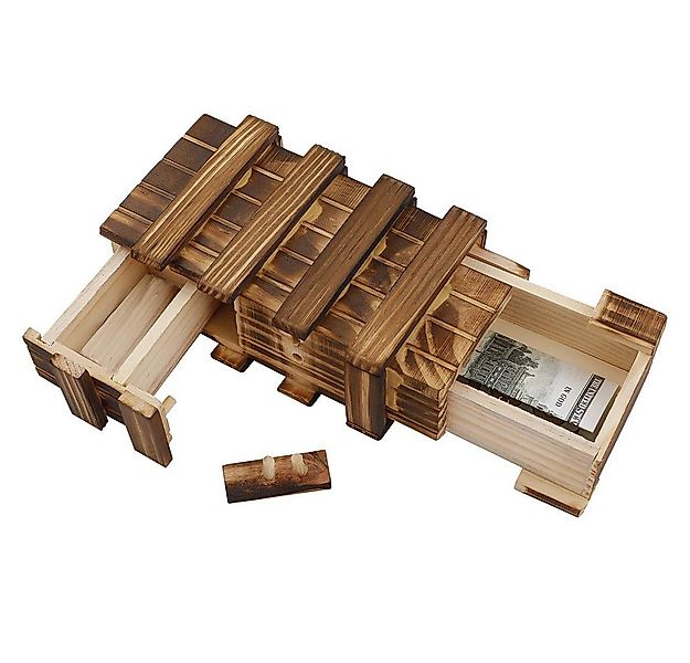 CLTYQ Geschenkbox Holz Geschenkbox – Magische Rätselbox mit 2 sicheren Fäch günstig online kaufen