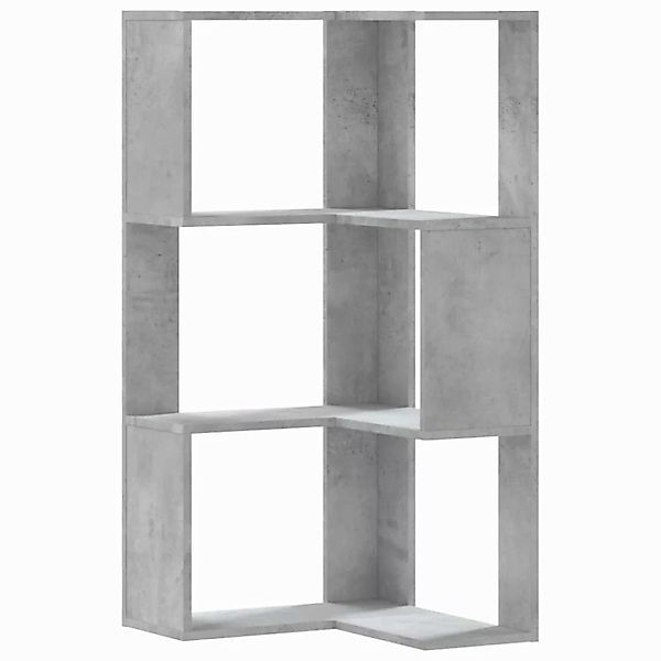 vidaXL Bücherregal Eck-Bücherregal 3 Böden Betongrau günstig online kaufen