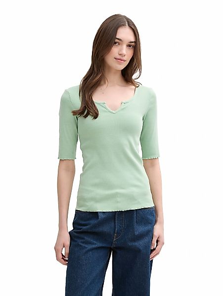 TOM TAILOR Denim T-Shirt, mit Rippstruktur günstig online kaufen