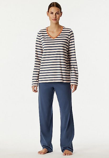 Schiesser Schlafanzug Casual Essentials (2 tlg) Baumwolle, V-Ausschnitt, la günstig online kaufen