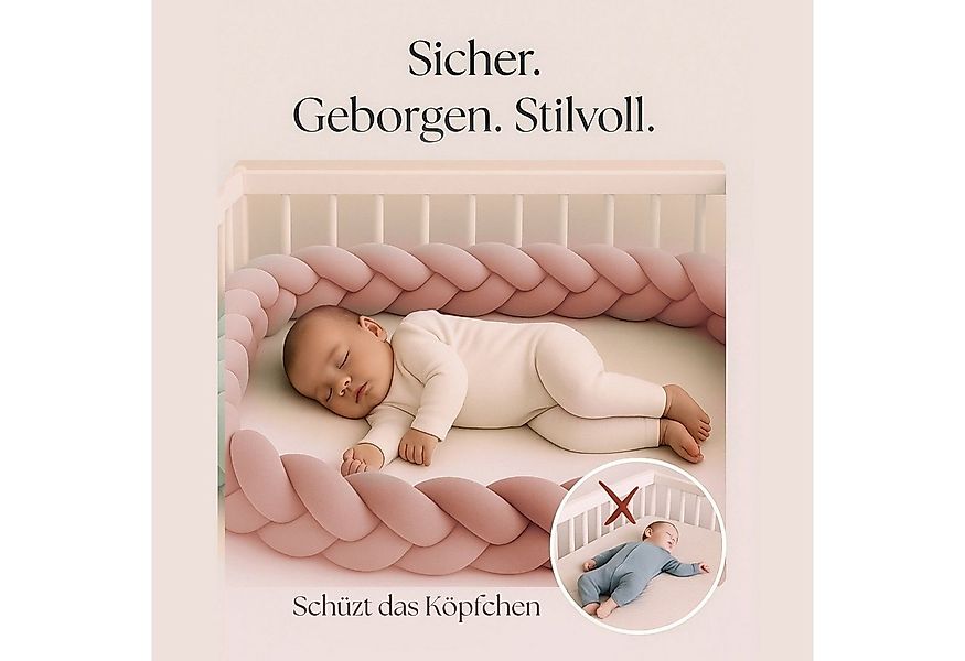 Nordic Coast Company Nestchenschlange XXL Bettschlange geflochten, Bettschl günstig online kaufen