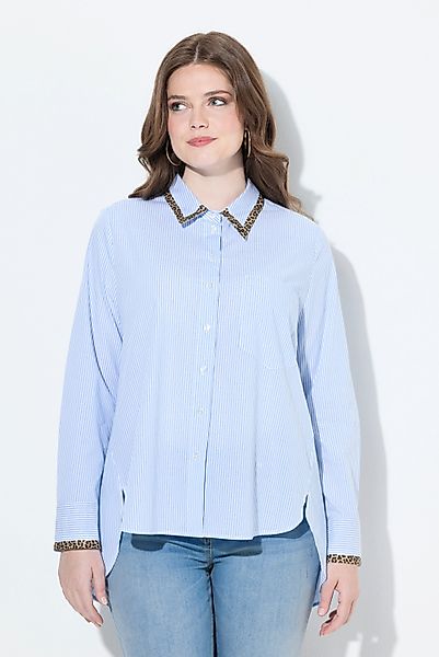Ulla Popken Hemdbluse Streifenbluse A-Linie Hemdkragen günstig online kaufen