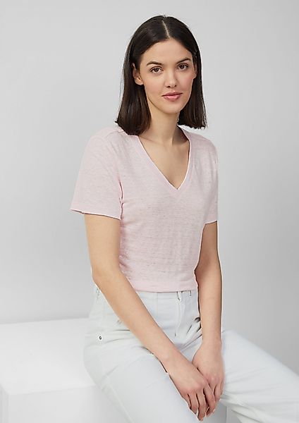 s.Oliver Kurzarmshirt T-Shirt aus Leinen mit günstig online kaufen