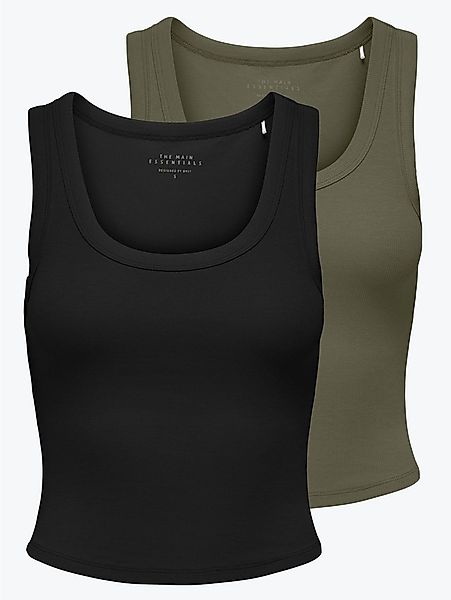 ONLY Tanktop ONLEASY S/L TANK TOP JRS 2 PACK (Packung, 2-tlg) Baumwollmisch günstig online kaufen
