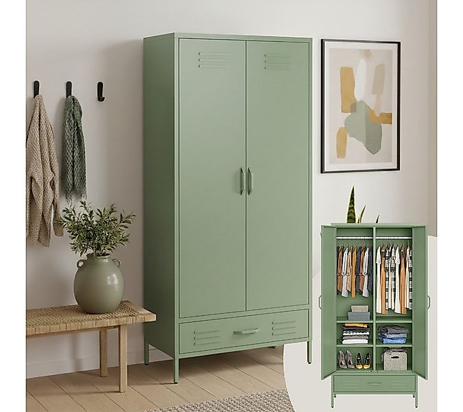 skølm Kleiderschrank Atria (Metall Kleiderschrank) Doppeltür mit Schublade, günstig online kaufen