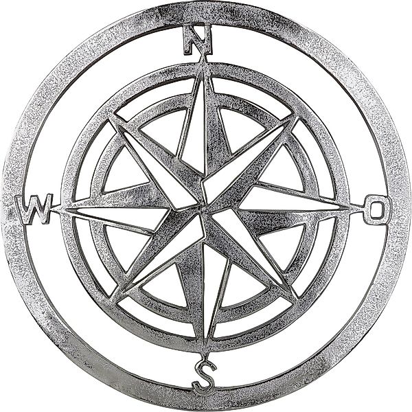 GILDE Wanddekoobjekt Wandrelief Windrose, silber (1 günstig online kaufen
