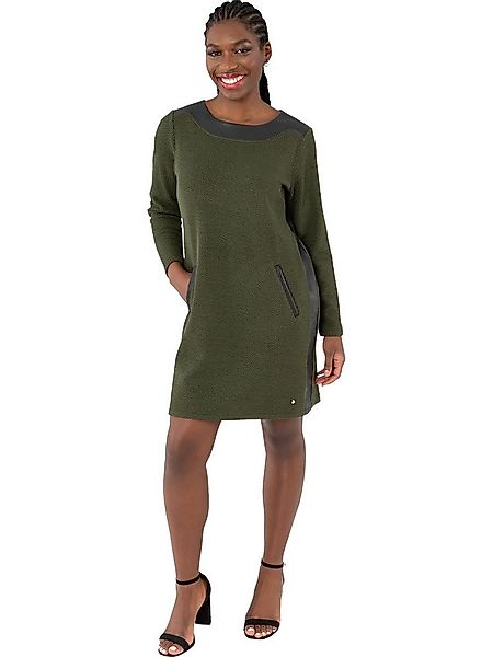 Gio Milano Midikleid G31-5601, Jacquard "Bubble gum" mit Lederimitatblende günstig online kaufen