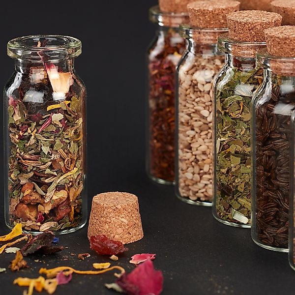 relaxdays Gewürzbehälter 120 x Mini Glasfläschchen günstig online kaufen