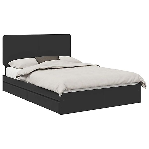 vidaXL Stauraumbett Schwarz 140 x 190 cm Holzwerkstoff 3412687 günstig online kaufen