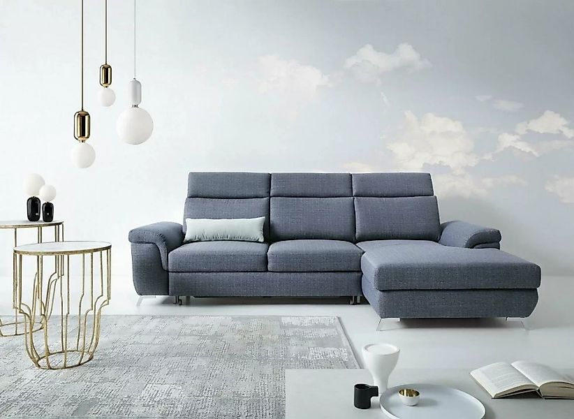 JVmoebel Ecksofa Wohnzimmer Textil L-Form Sofas Grau NEU Ecksofa Couch Pols günstig online kaufen