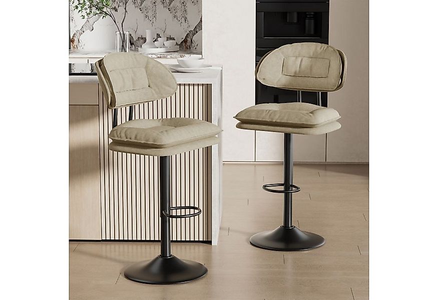 HawthyHome Barhocker 2er Set, Ergonomische Gepolsterte Barstühle mit Rücken günstig online kaufen