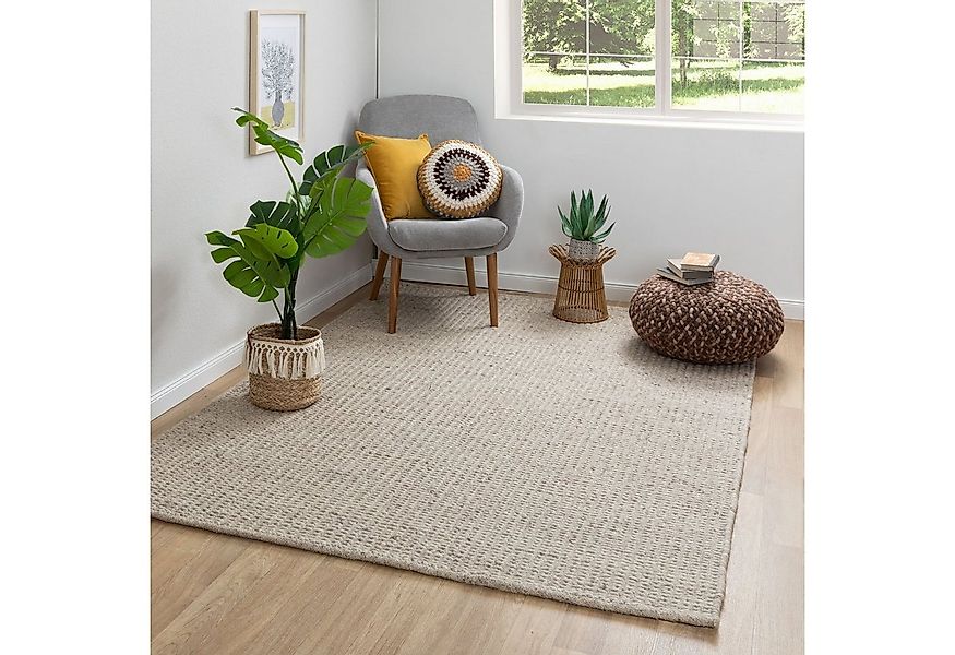 Steffensmeier Wollteppich Kornau mit Fusselstopp, Rechteckig, Handwebteppic günstig online kaufen