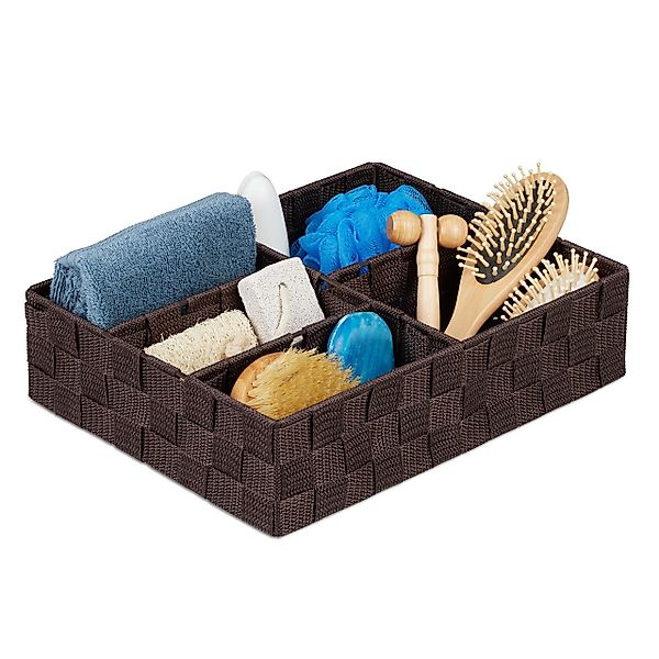 relaxdays Aufbewahrungskorb 5 Fäch, Braun günstig online kaufen