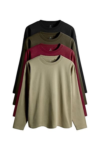 The Set Langarmshirt The Set Relaxed Fit Langarmshirts, 4er-Pack (4-tlg) günstig online kaufen