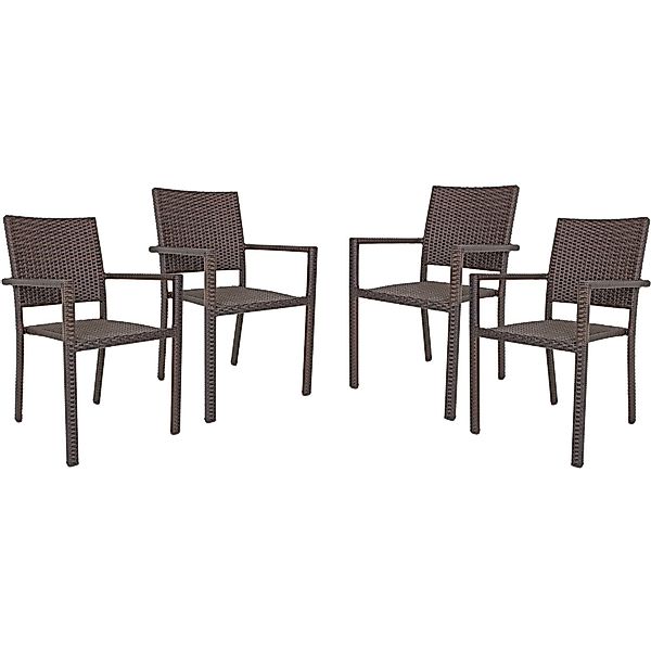 Garden Pleasure Stapelstuhl MALAGA Aluminium mit Armlehnen Aluminium 4er Se günstig online kaufen