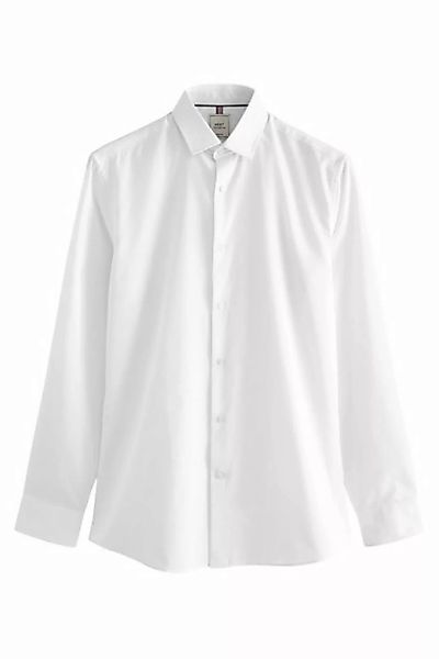 Next Langarmhemd Pflegeleichtes strukturiertes Skinny Fit Hemd (1-tlg) günstig online kaufen