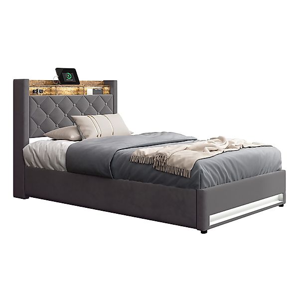 REDOM Polsterbett Stauraumbett Funktionsbett (Elegantes Polsterbett günstig online kaufen