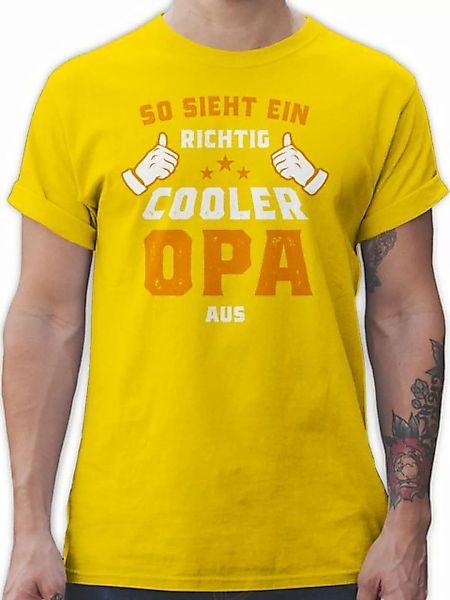 Shirtracer T-Shirt So sieht ein richtig cooler Opa aus Orange Opa Geschenke günstig online kaufen