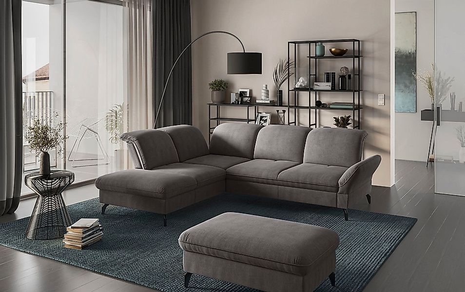 sit&more Ecksofa »Leandro L-Form«, Wahlweise mit Bett-, Kopfteil - und Arml günstig online kaufen