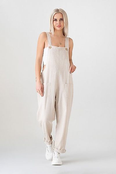 WENOR Latzhose Leinen Jumpsuit mit Taschen, verstellbar, Overall Look, Gr. günstig online kaufen