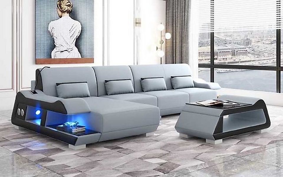 JVmoebel Ecksofa Moderne Ecksofa L Form Ledersofa Couch Sofa Luxus Eckgarni günstig online kaufen