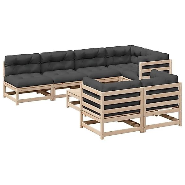 vidaXL 8-Tlg Garten-Sofagarnitur mit Kissen Massivholz Kiefer 3299346 günstig online kaufen