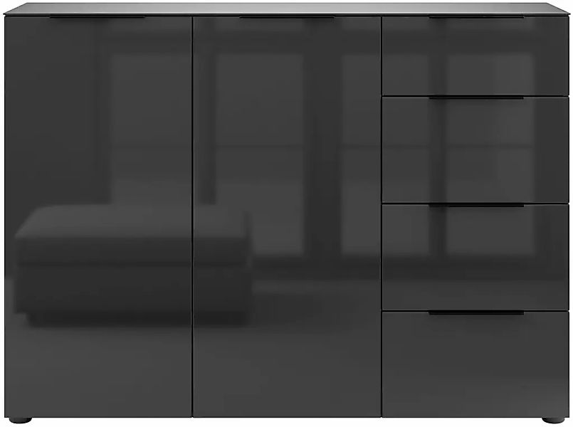 Manjana Möbel Kommode "mit Chrom oder Schwarz matten Metallgriffen & Glasfr günstig online kaufen