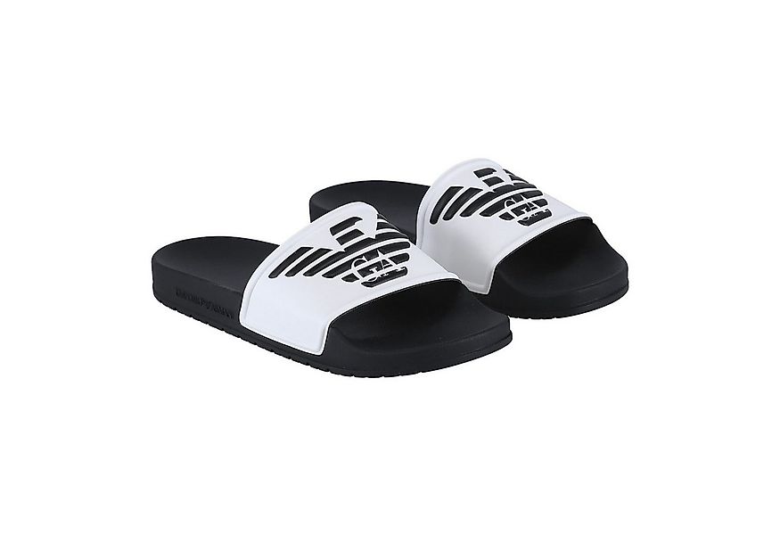 Emporio Armani Sliders schwarz/weiss Herren Badeschuh günstig online kaufen