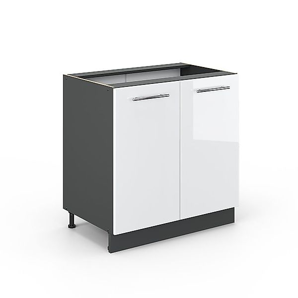 Vicco Spülenunterschrank Fame-Line, Weiß Hochglanz/Anthrazit, 80 günstig online kaufen