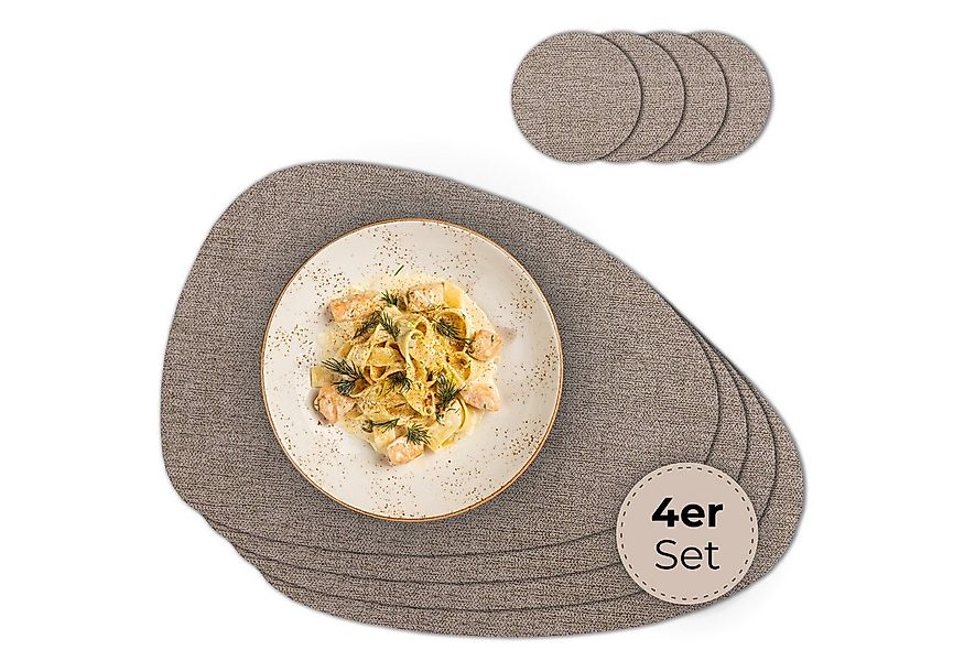 matches21 HOME & HOBBY Platzset Ovales Tischset mit Glasuntersetzer, 4er Se günstig online kaufen