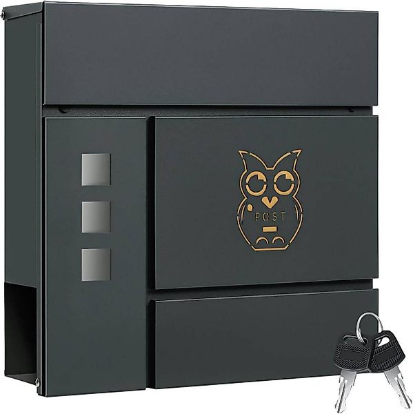 Woltu Wandbriefkasten (1-St), mit Zeitungsfach, Sichtfenstern, günstig online kaufen