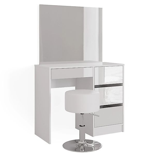 Vicco Schminktisch-Set Sherry Weiß/Weiß 90 cm mit Hocker günstig online kaufen