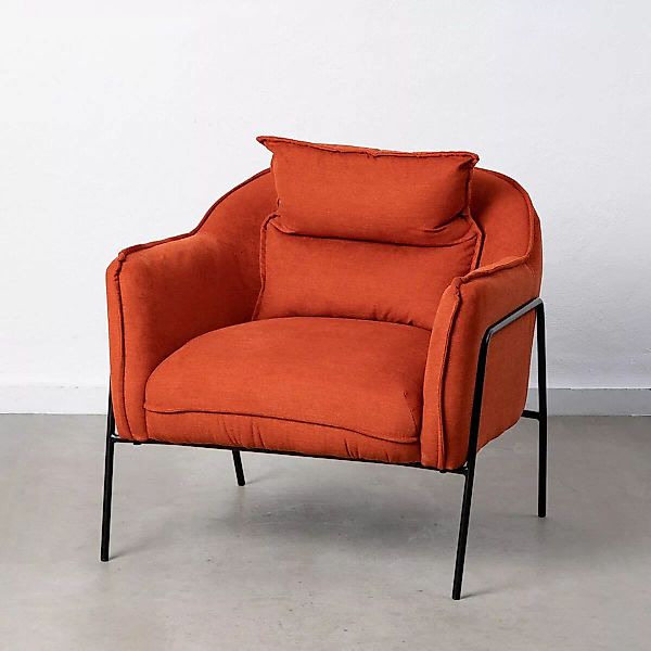 Sessel 76,5 X 70 X 74 Cm Synthetische Stoffe Metall Orange günstig online kaufen