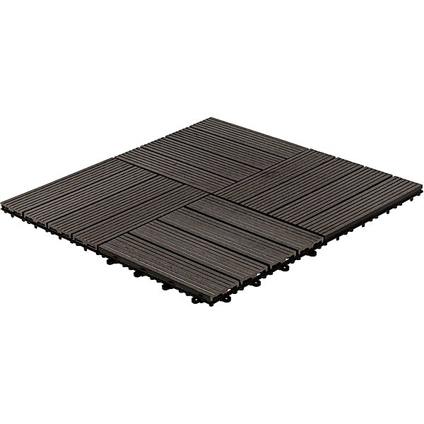 Home Deluxe Klickfliesen WPC Bavaro Anthrazit 30 cm x 30 cm, 9 m² günstig online kaufen