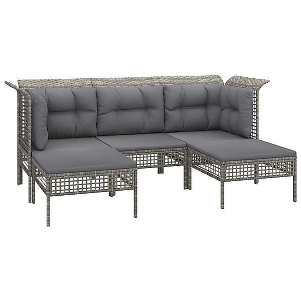 vidaXL Gartenlounge-Set 5-tlg. Garten-Lounge-Set mit Kissen günstig online kaufen