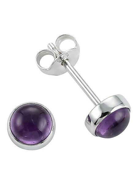 mantraroma Paar Ohrstecker SAMA rund klein aus 925 Silber mit Amethyst (Paa günstig online kaufen