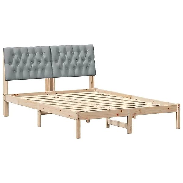 vidaXL Bettgestell mit Gepolstertem Kopfteil Braun 135 x 190 cm 878829 günstig online kaufen