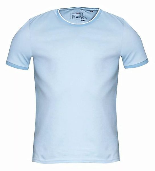 MARVELIS T-Shirt T-Shirt - Casual Fit - Rundhals - Einfarbig - Hellblau (1- günstig online kaufen