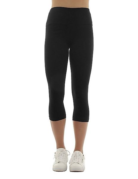 F&K-Mode Caprileggings Damen Capri 3/4 Leggings hoher Bund Taschen hoher Bu günstig online kaufen