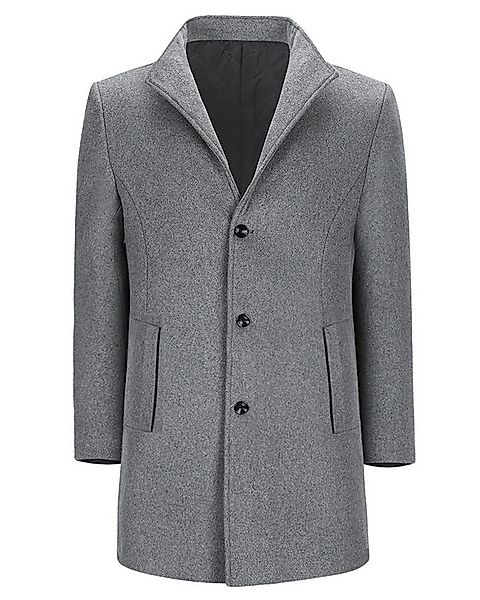 Allthemen Wollmantel mittellanger Wintermantel mit Stehkragen Herrenmantel günstig online kaufen