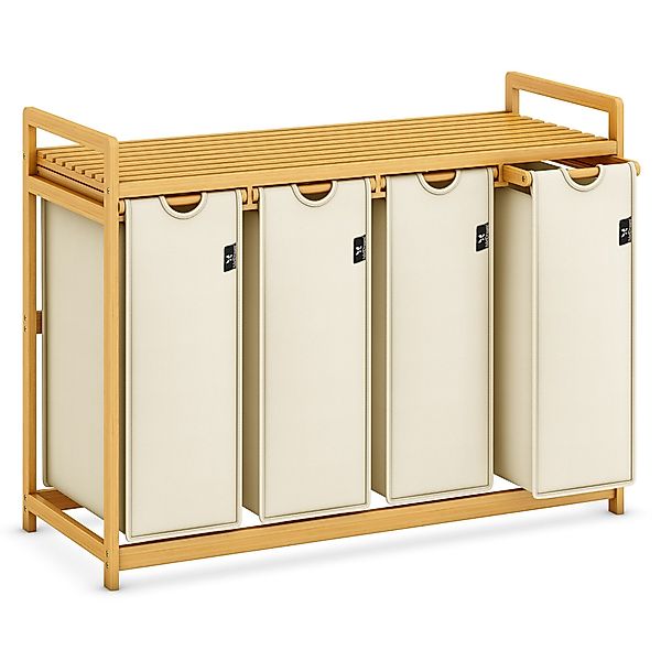 AdelDream Wäschekorb mit Bambusrahmen,200 l, 4 günstig online kaufen