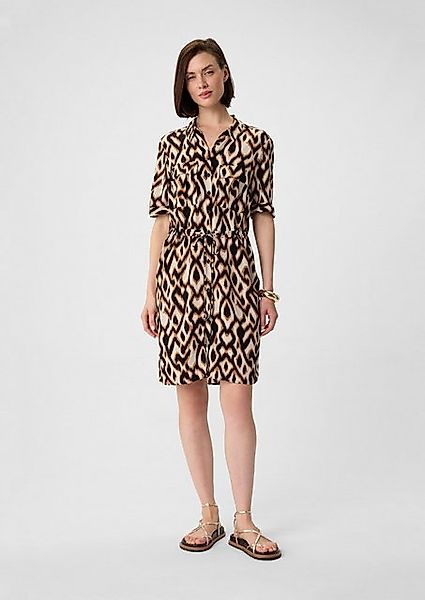 Comma Minikleid Fließendes Crêpe-Kleid mit All-over-Print günstig online kaufen