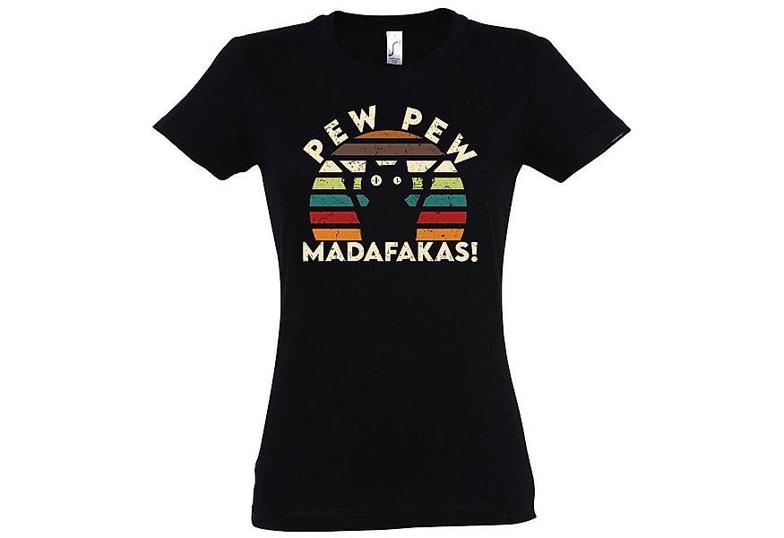 Youth Designz T-Shirt Pew Pew Madafakas Damen Shirt mit lustigem Katzen Pri günstig online kaufen