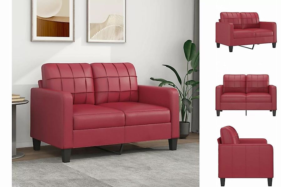 vidaXL Sofa 2-Sitzer-Sofa Couch Weinrot 120 cm Kunstleder günstig online kaufen