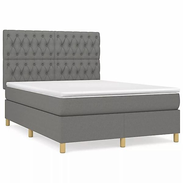 vidaXL Boxspringbett mit Matratze Dunkelgrau 140x200 cm Stoff1358807 günstig online kaufen